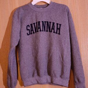 Teens large Gray with black letters Savannah sweat shirt